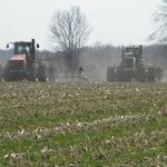 Spring plowing rye to plant dry beans.
